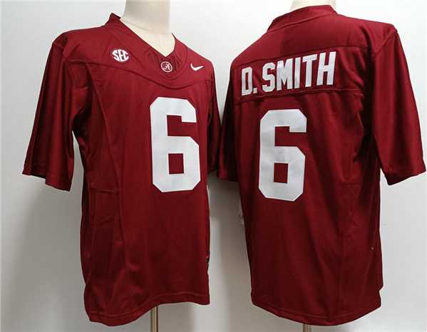 Mens Alabama Crimson Tide #6 DeVonta Smith Red 2023 F.U.S.E. Stitched Jersey